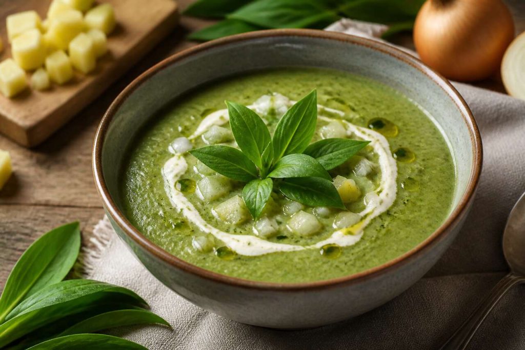 Soupe à l'ail des ours simple et savoureuse