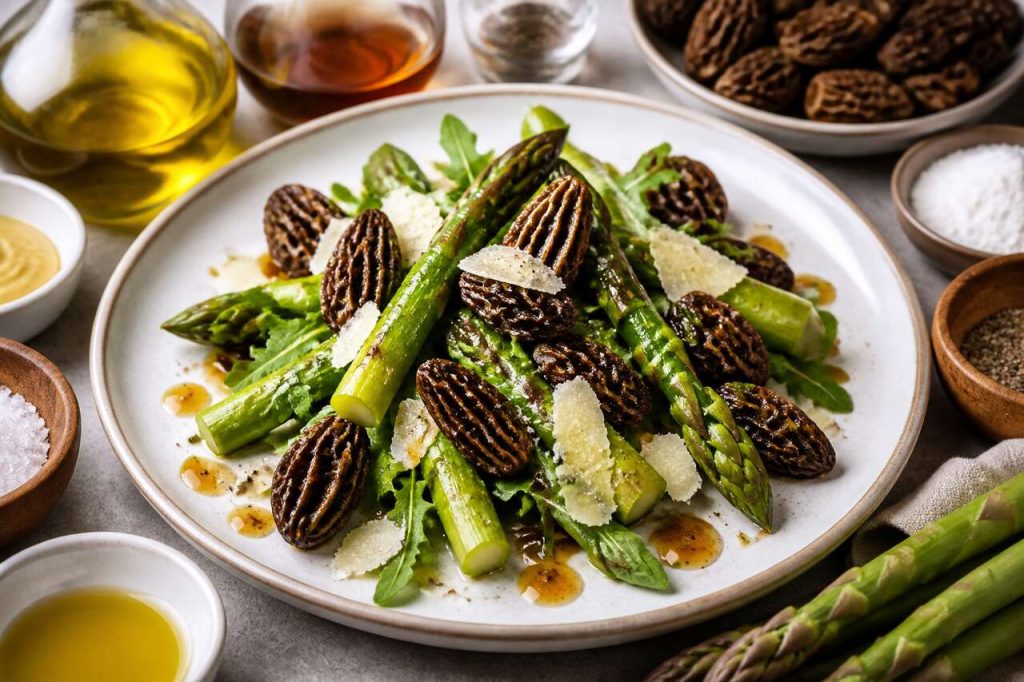 Salade de morilles et asperges : recette simple et délicieuse
