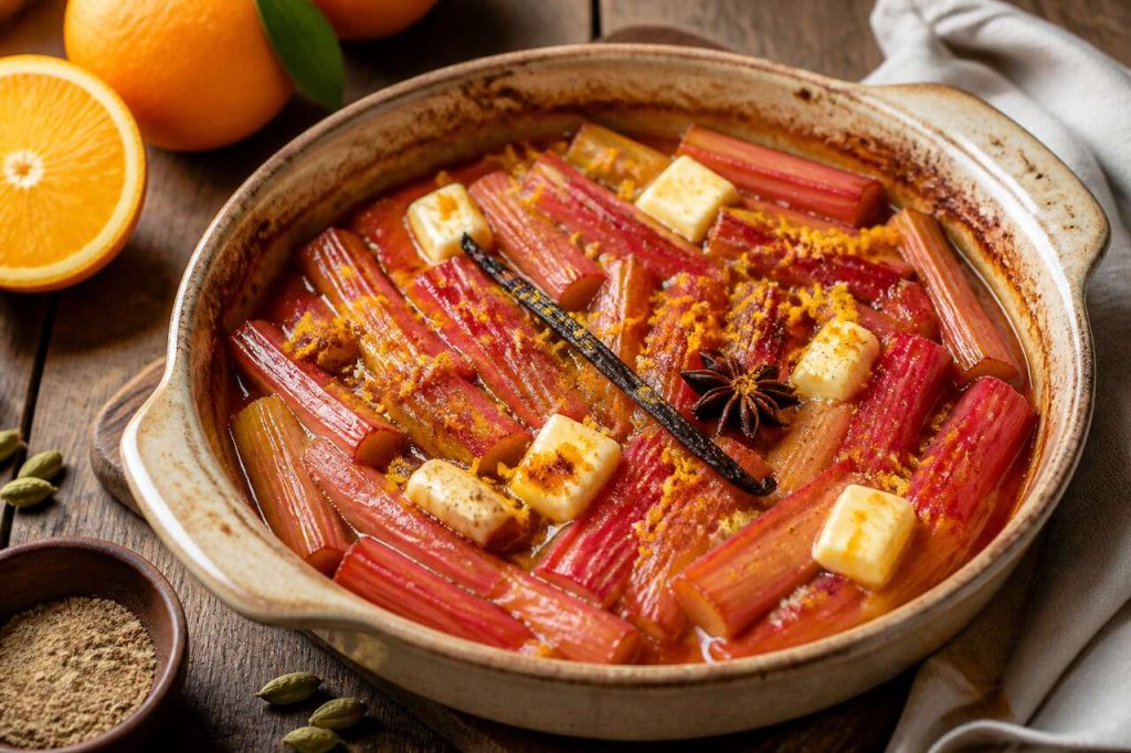 Rhubarbe rôtie à l'orange : une recette simple et délicieuse