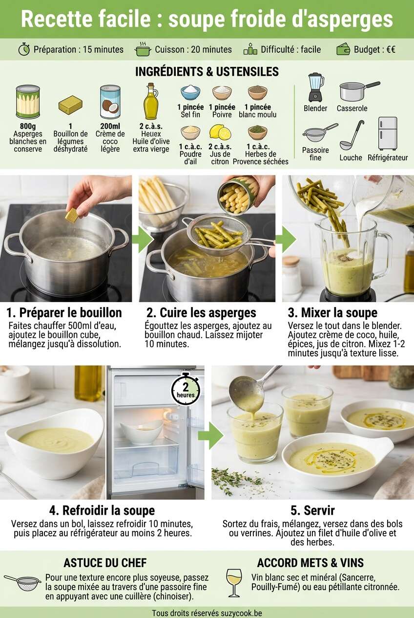 Fiche recette Recette facile : soupe froide d'asperges