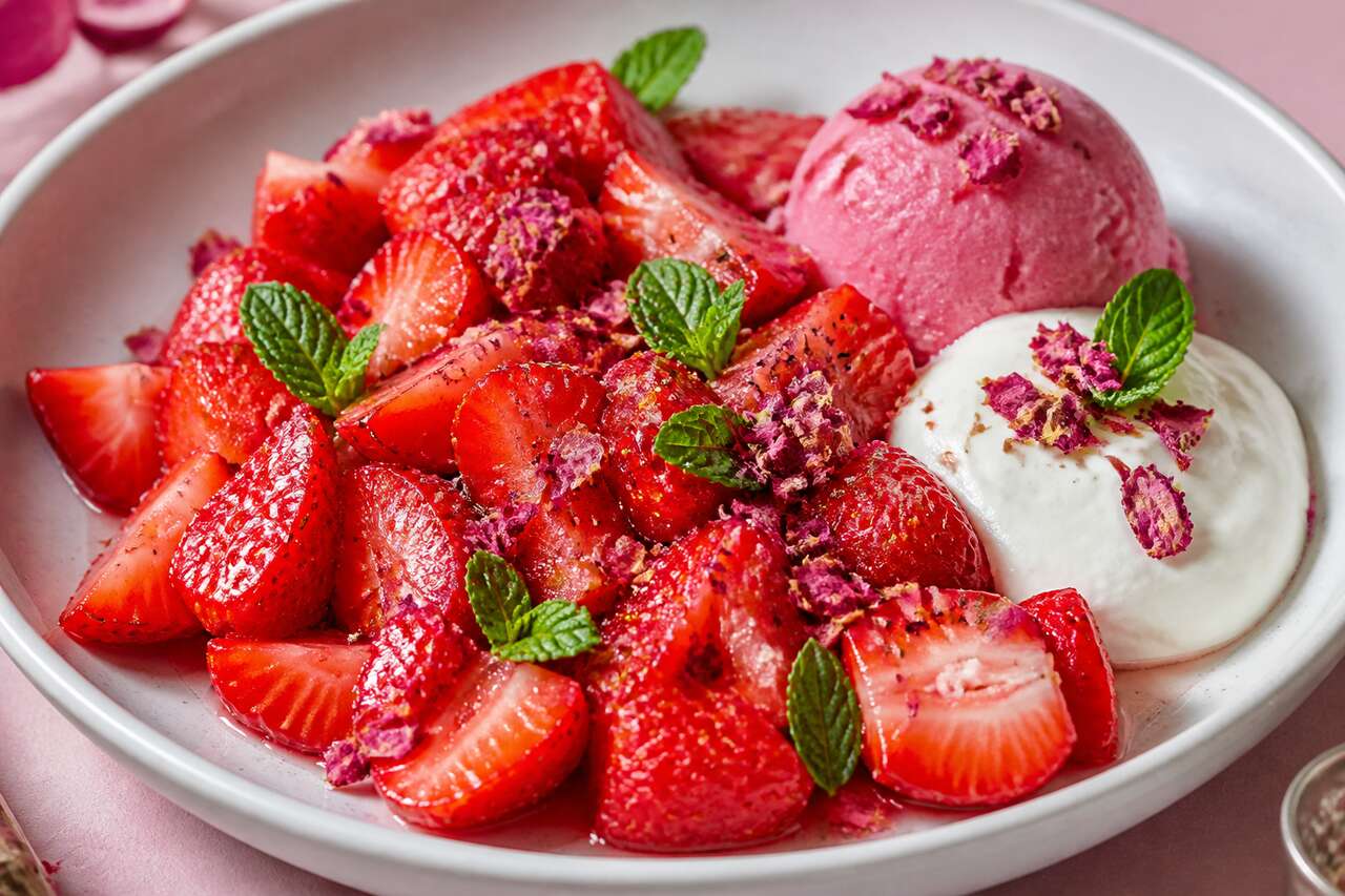 Fraises au sucre de rose : recette simple et gourmande