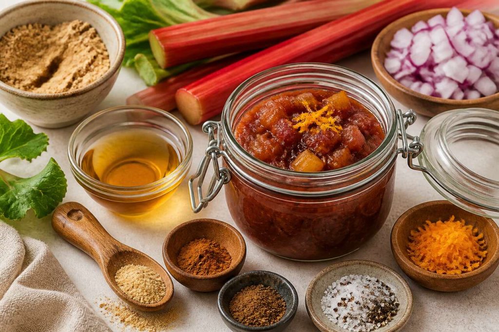 Recette de chutney de rhubarbe simple et savoureuse