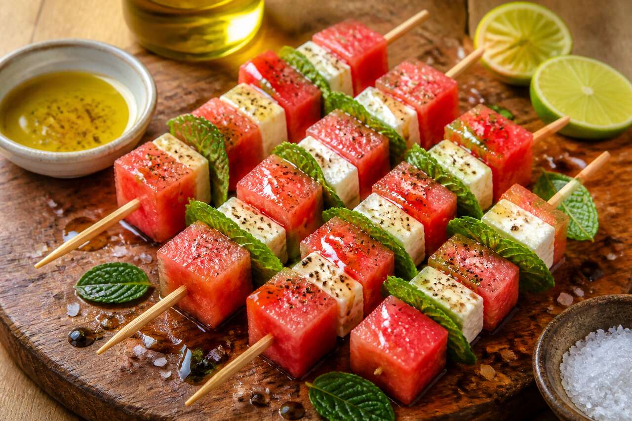 Brochettes de pastèque : recette simple et savoureuse