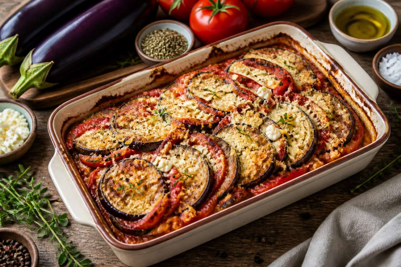 Gratin de tomates et aubergines : recette facile