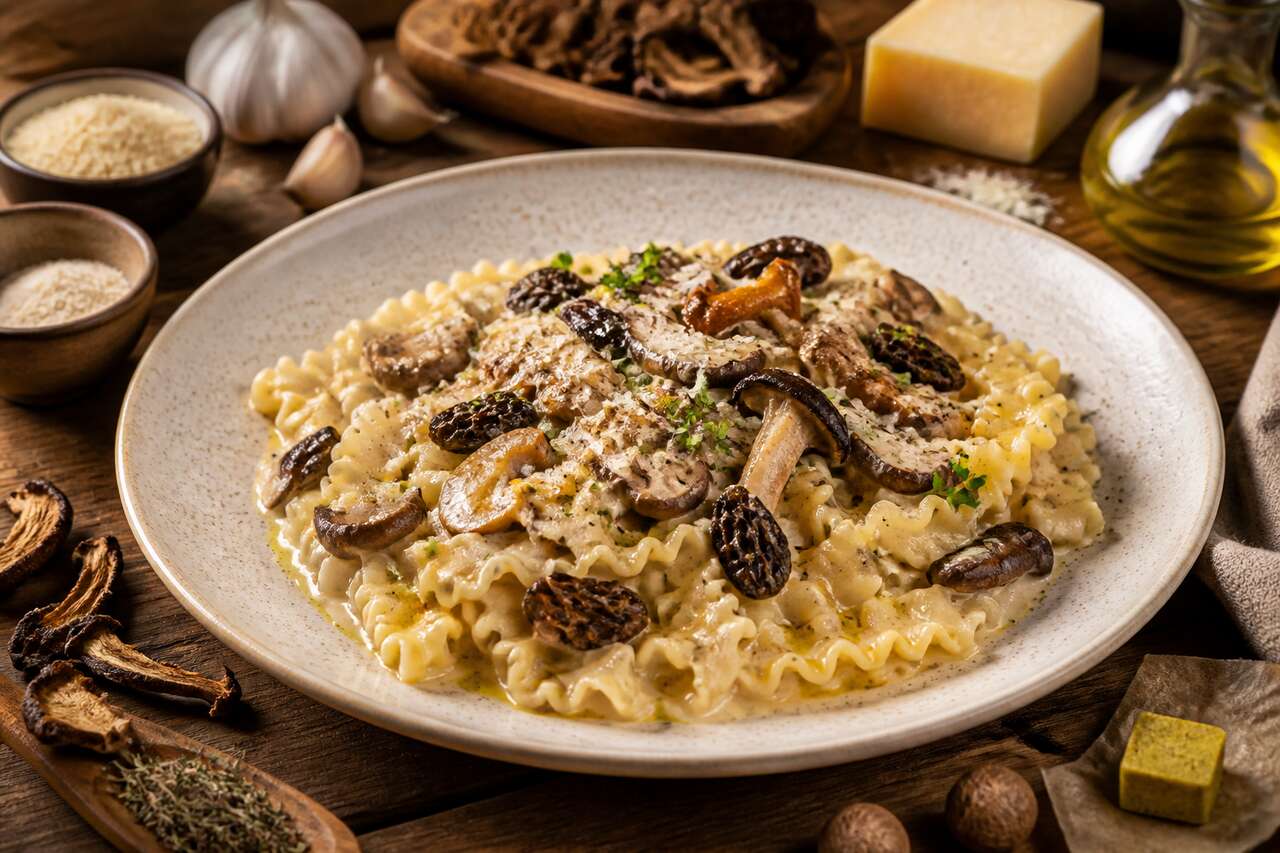 Recette de mafaldine al dente aux champignons