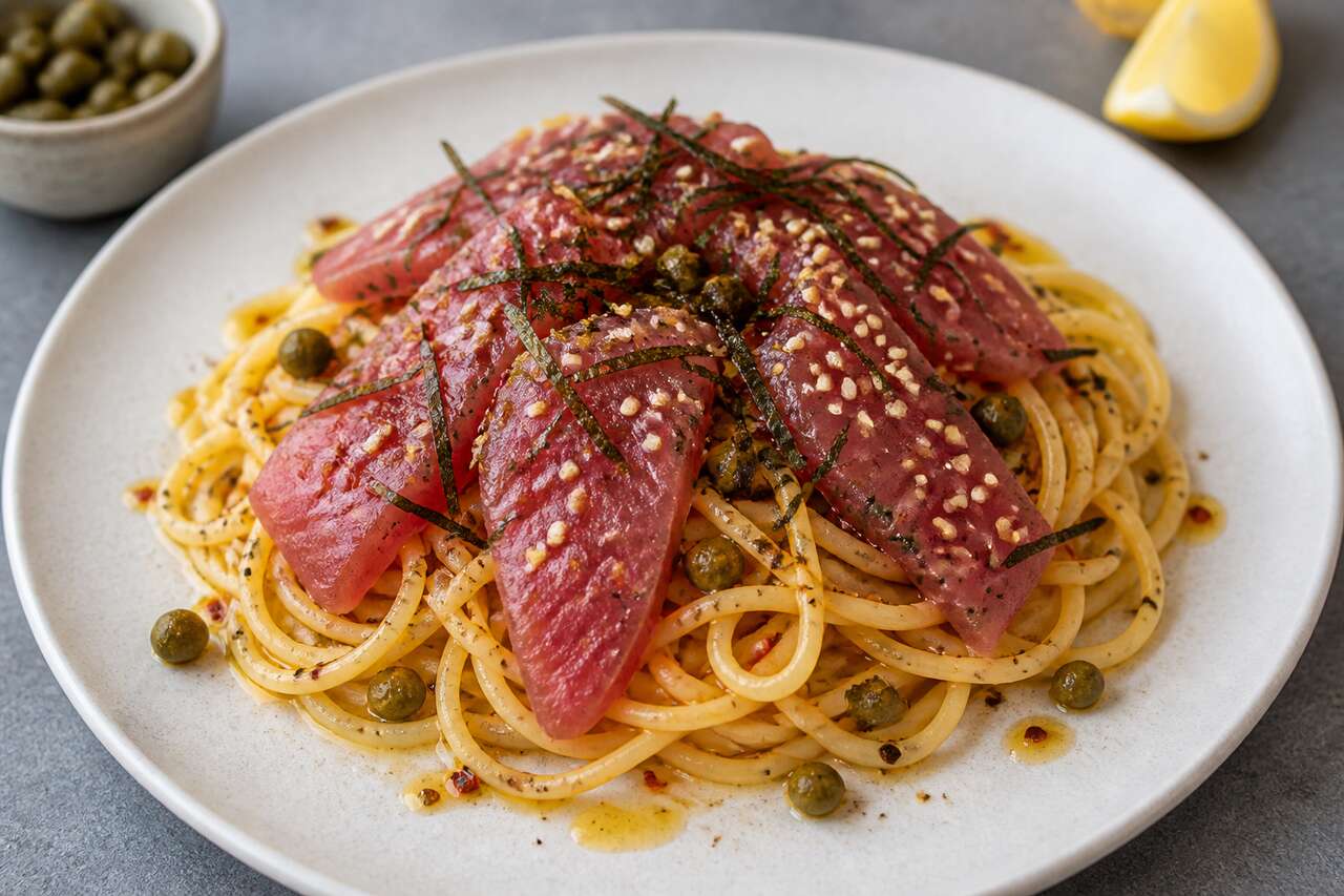 Spaghetti au thon cru : recette simple et savoureuse