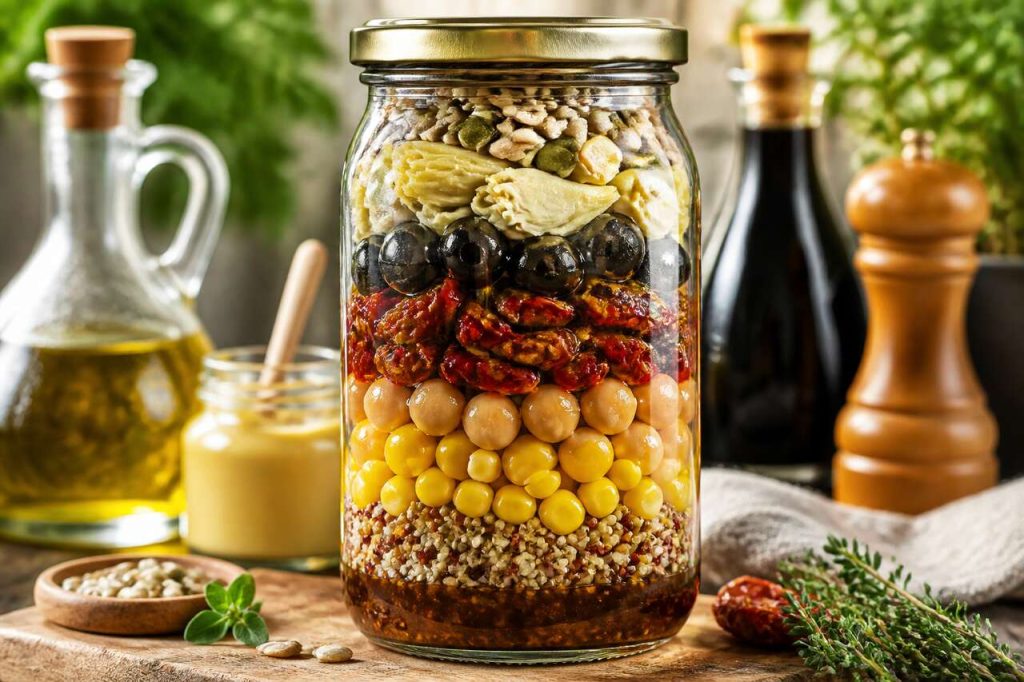 Salade en bocal : une recette simple et rapide