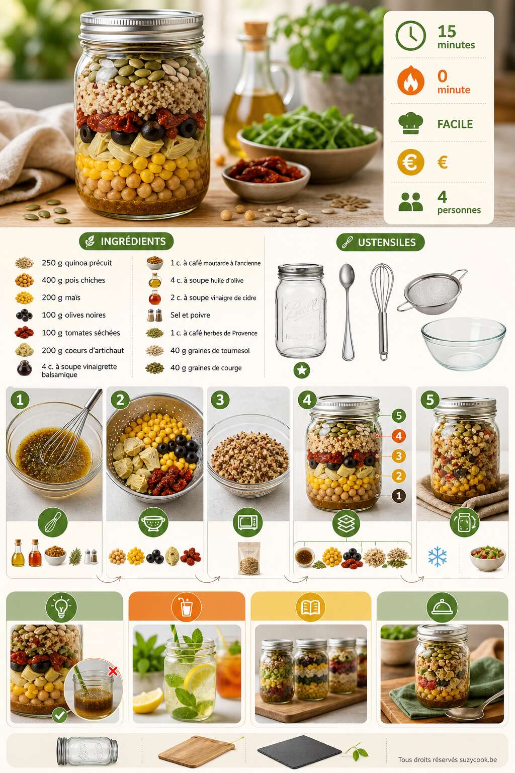 Fiche recette Salade en bocal : une recette simple et rapide