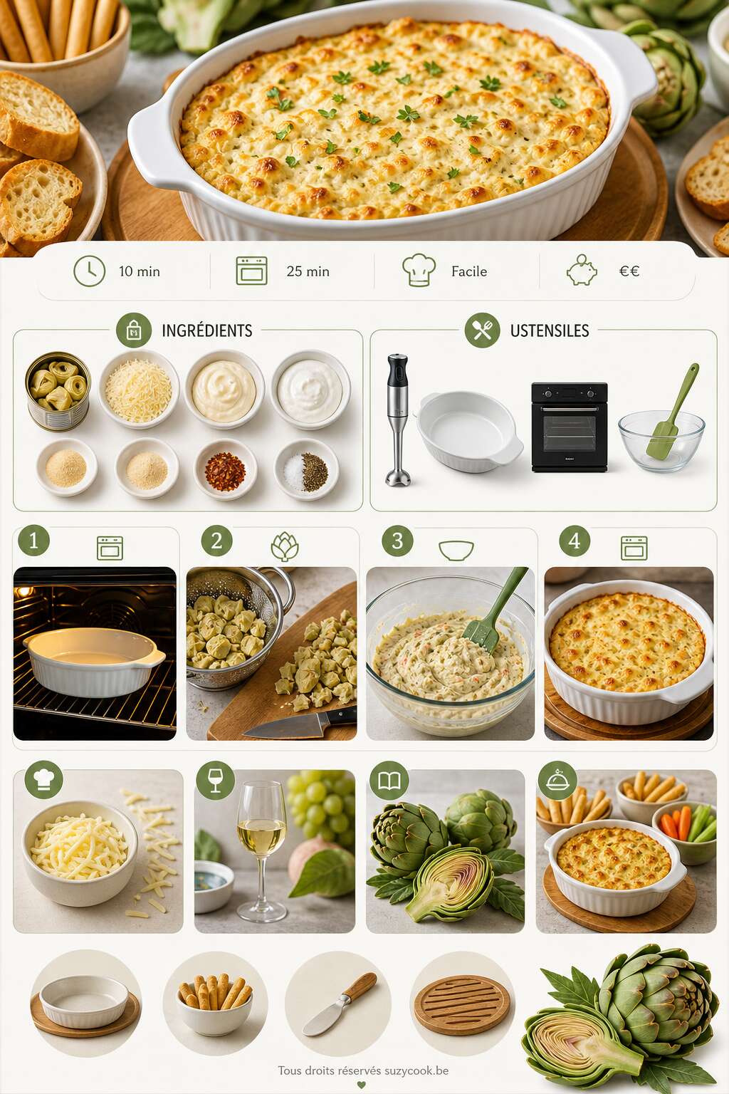 Fiche recette Dip d'artichauts simple et savoureux : recette facile Fiche recette Dip d'artichauts simple et savoureux : recette facile