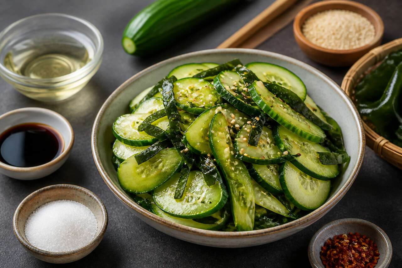 Salade de concombre à la japonaise : recette simple et rafraîchissante