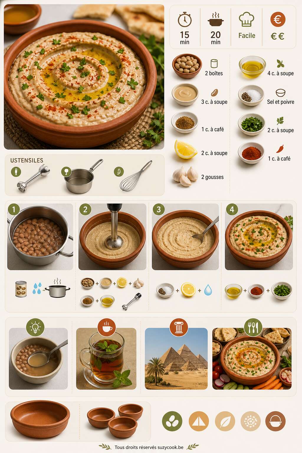 Fiche recette Recette du foul : cr&egrave;me de s&eacute;same simplifi&eacute;e