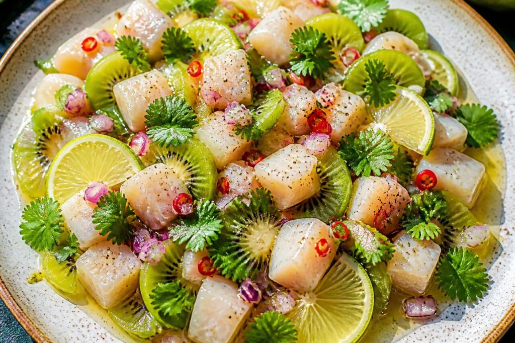 Ceviche d'églefin aux kiwis : recette simple et savoureuse