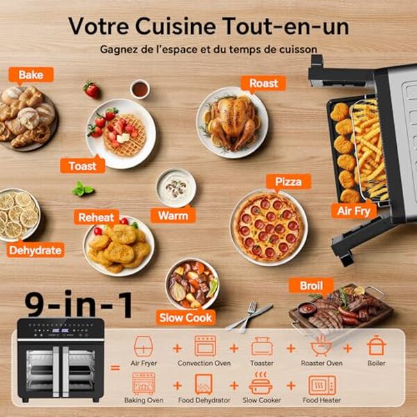 Découvrez notre test détaillé de la friteuse air fryer XXL 2600W avec portes françaises et 15 programmes. Comparaison, avantages et conseils d'achat pour bien choisir.
