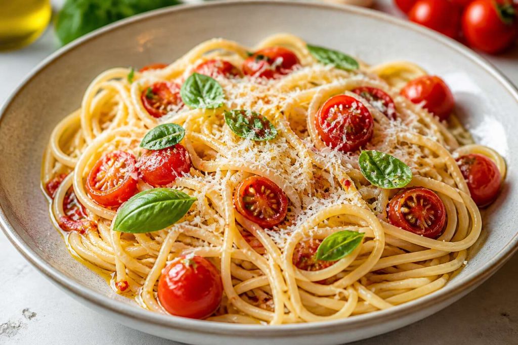 Spaghetti aux tomates cerises : recette simple et rapide