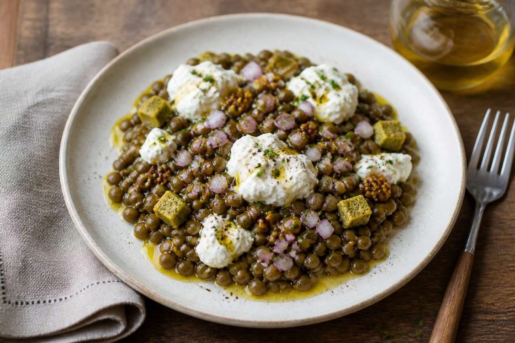 Salade de lentilles au fromage frais : recette simple et savoureuse