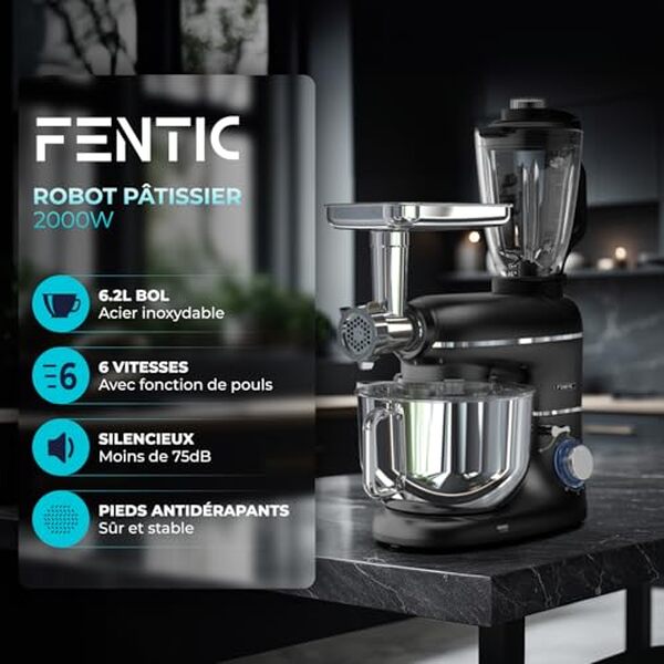 Découvrez notre test détaillé du robot pâtissier Fentic 6 en 1 : puissance, polyvalence et performances pour vos préparations culinaires.