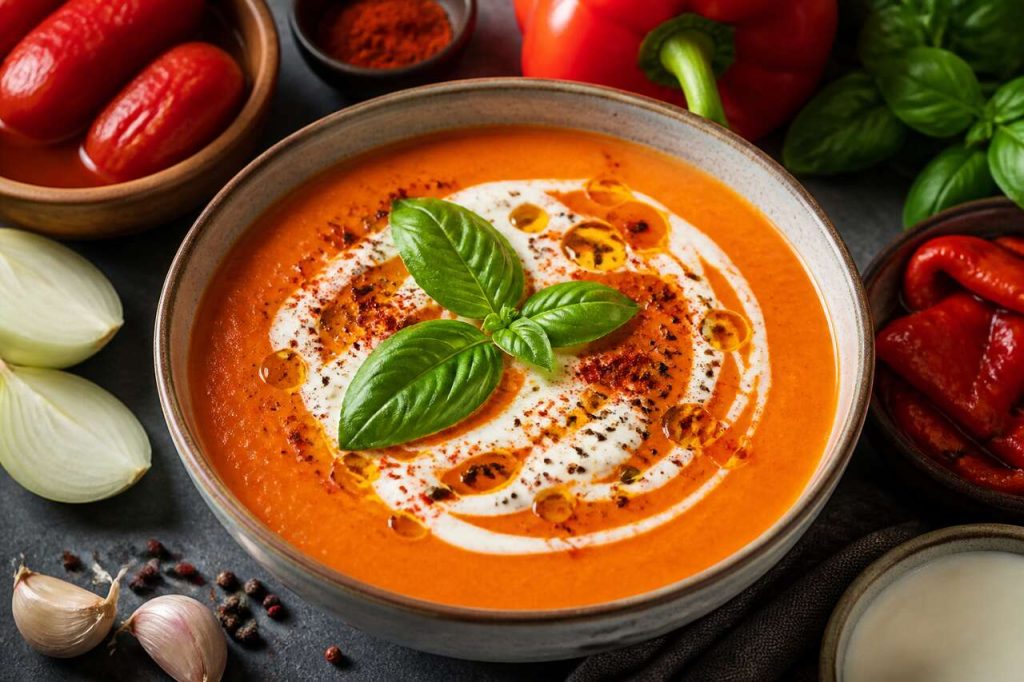 Crème de tomate aux poivrons : recette facile et savoureuse