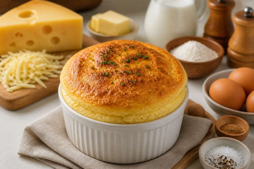 Soufflé au fromage et aux herbes : recette simple et savoureuse