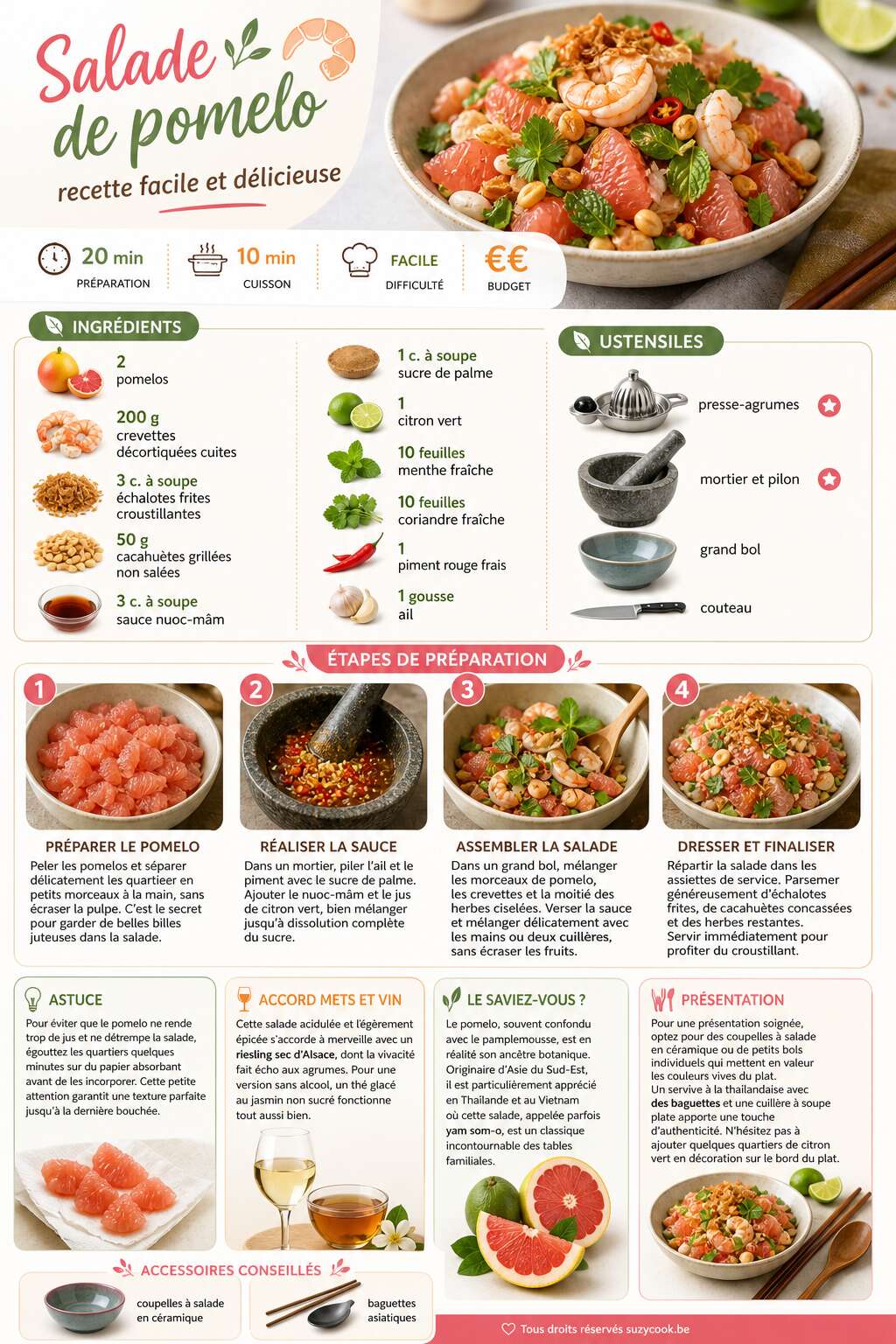 Fiche recette Salade de pomelo : recette facile et délicieuse Fiche recette Salade de pomelo : recette facile et délicieuse