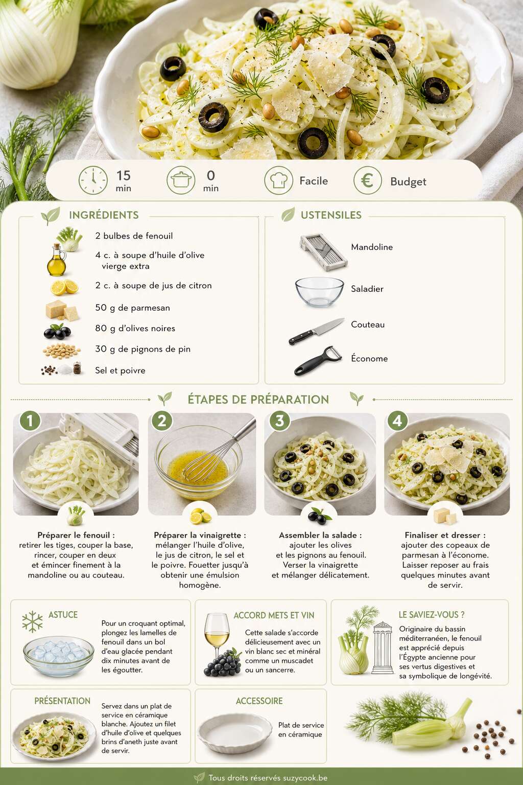 Fiche recette Salade de fenouil simple et d&eacute;licieuse : recette facile