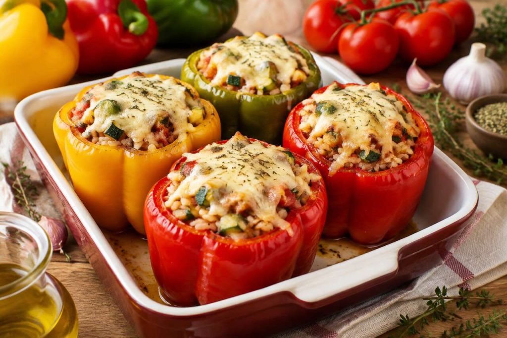 Recette simple : poivrons farcis aux légumes