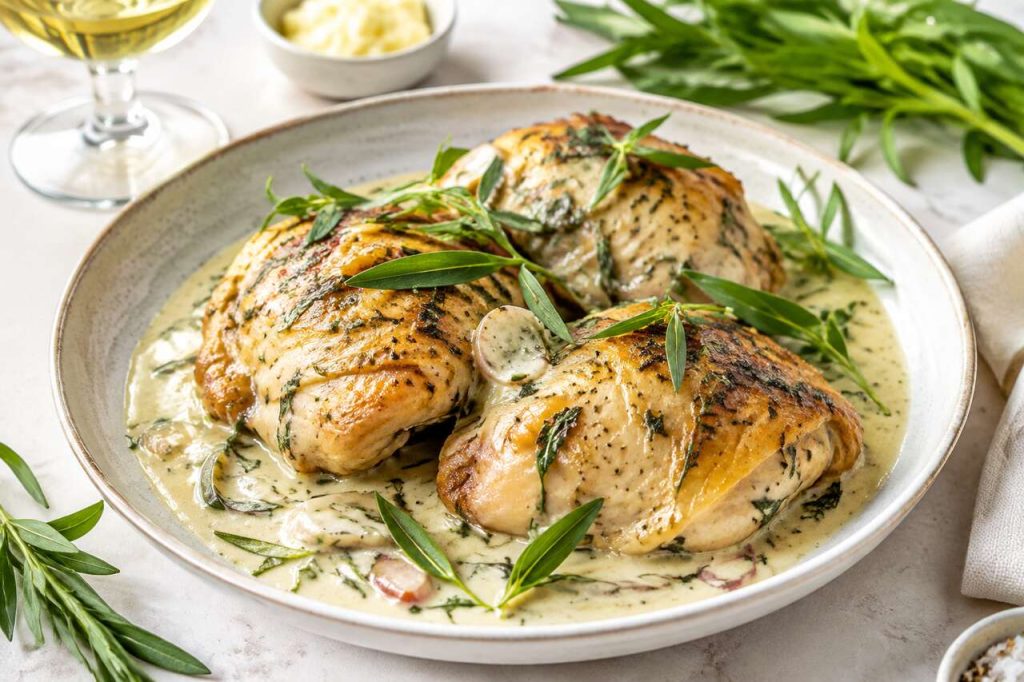 Poulet à l'estragon : recette Facile et Savoureuse