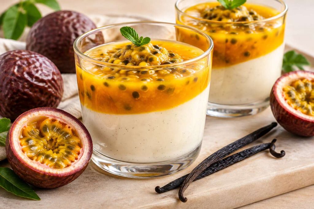 Panna cotta aux fruits de la passion : recette simple et délicieuse