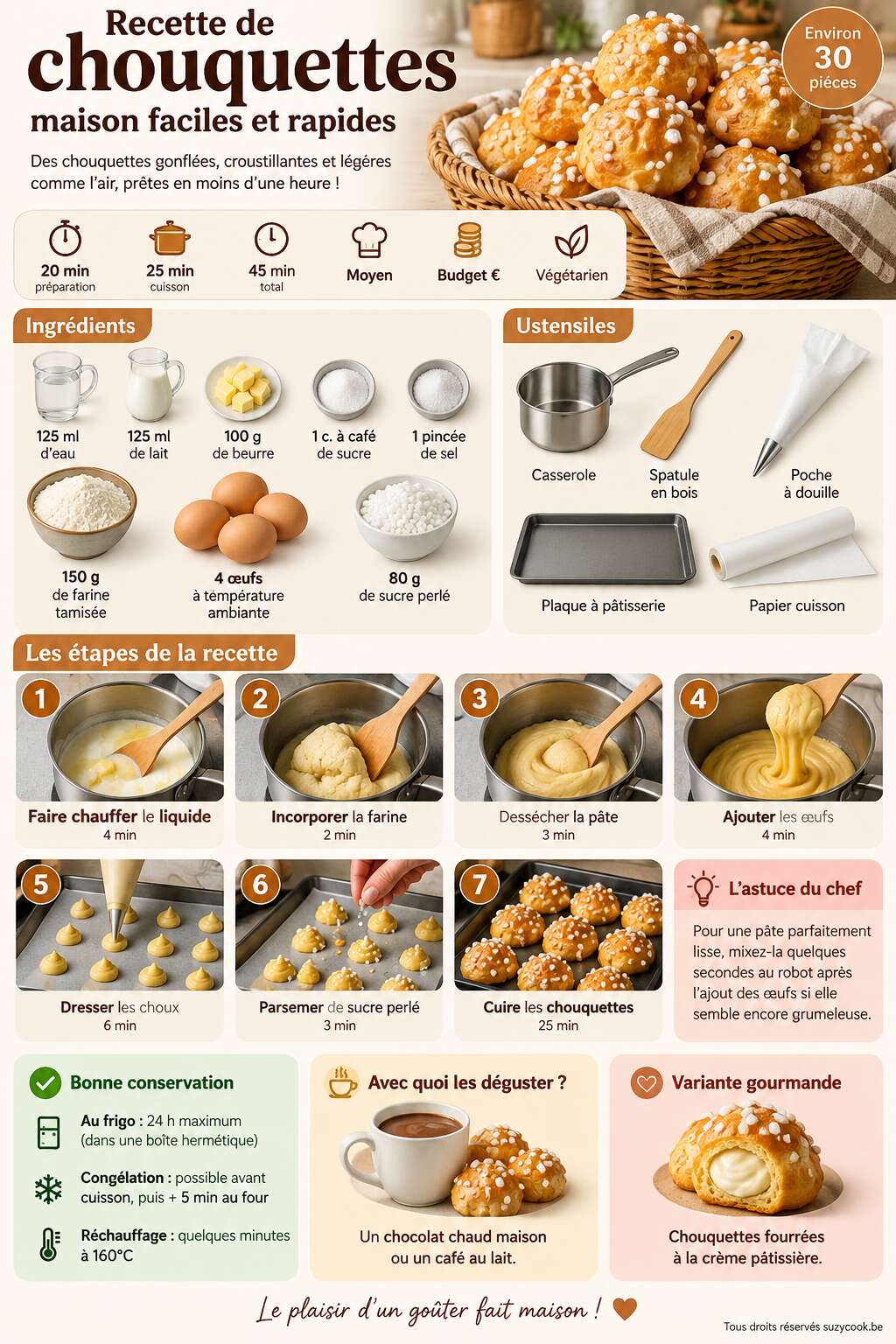 Fiche recette Recette de chouquettes maison faciles et rapides Fiche recette Recette de chouquettes maison faciles et rapides