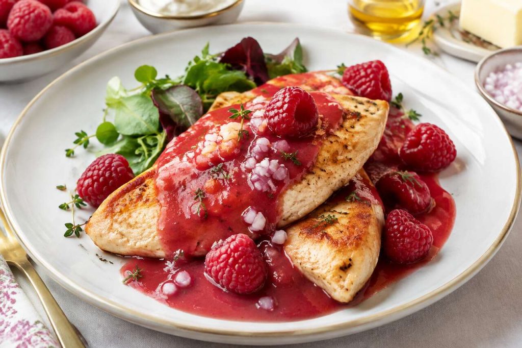 Poulet aux framboises : recette simple et savoureuse