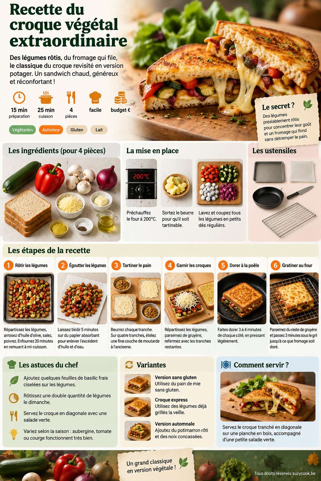 Fiche recette Recette du croque v&eacute;g&eacute;tal extraordinaire