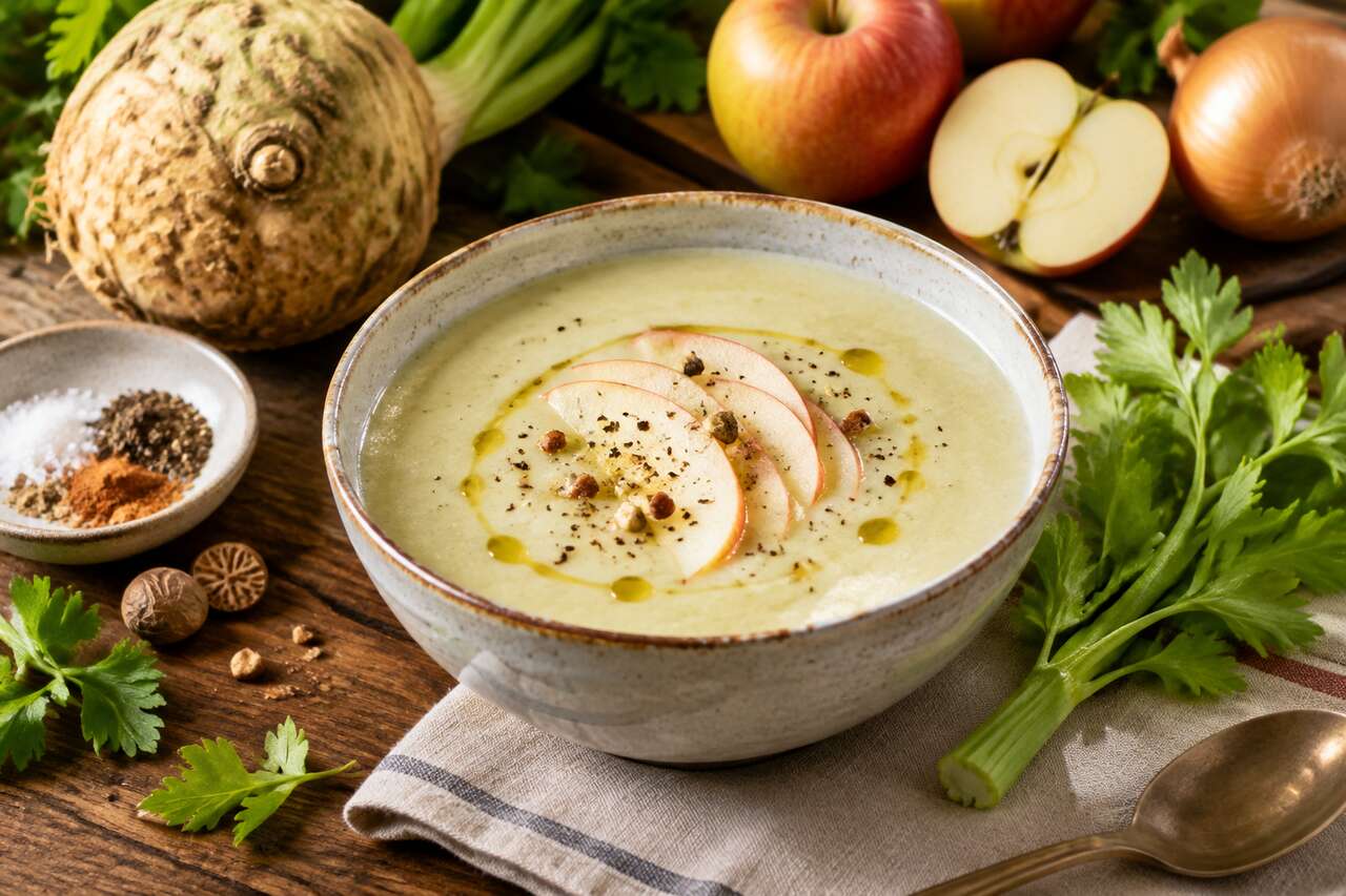Recette de velouté céleri pomme : simple et savoureuse
