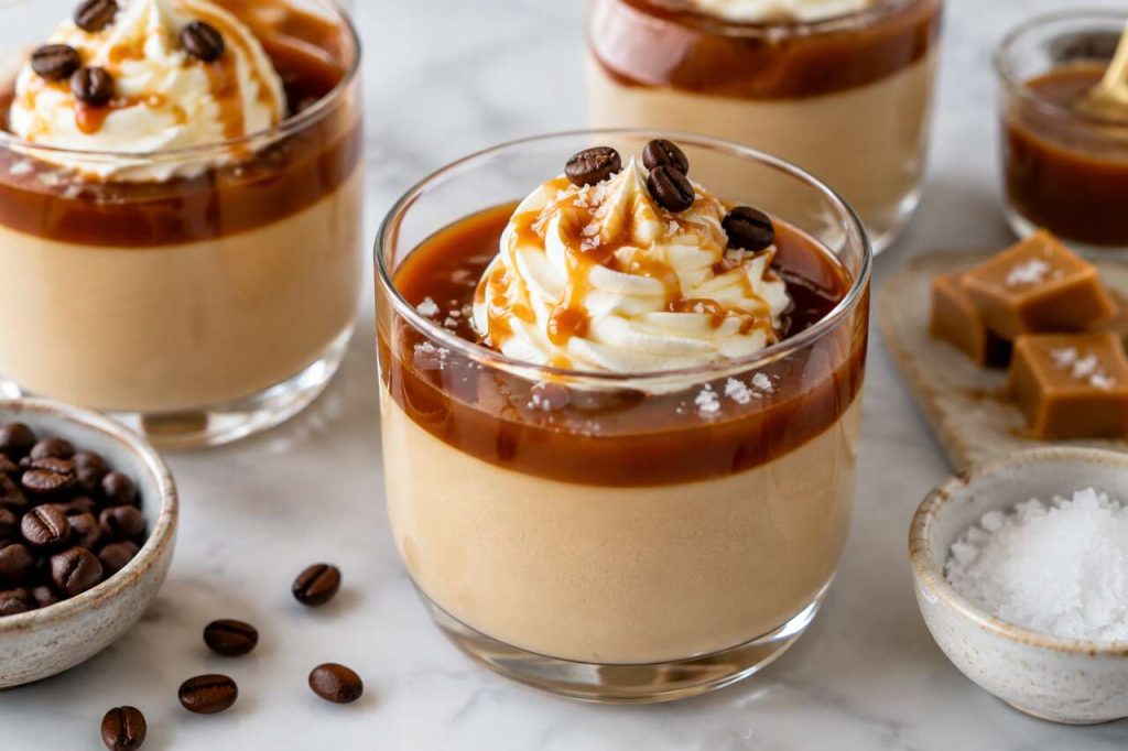 Panna cotta café caramel beurre salé : recette simple et gourmande