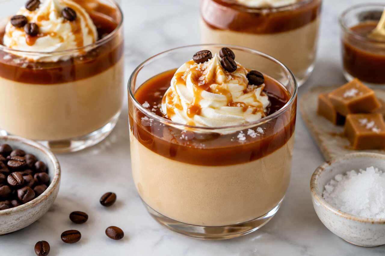 Panna cotta café caramel beurre salé : recette simple et gourmande