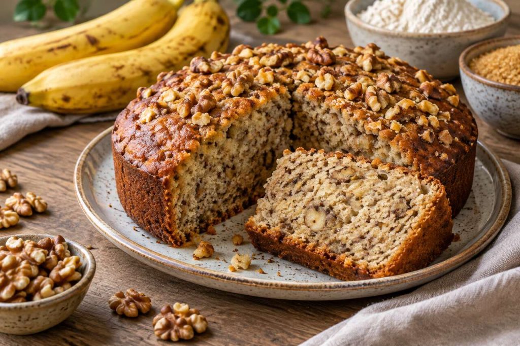 Recette simple : cake à la banane et aux noix