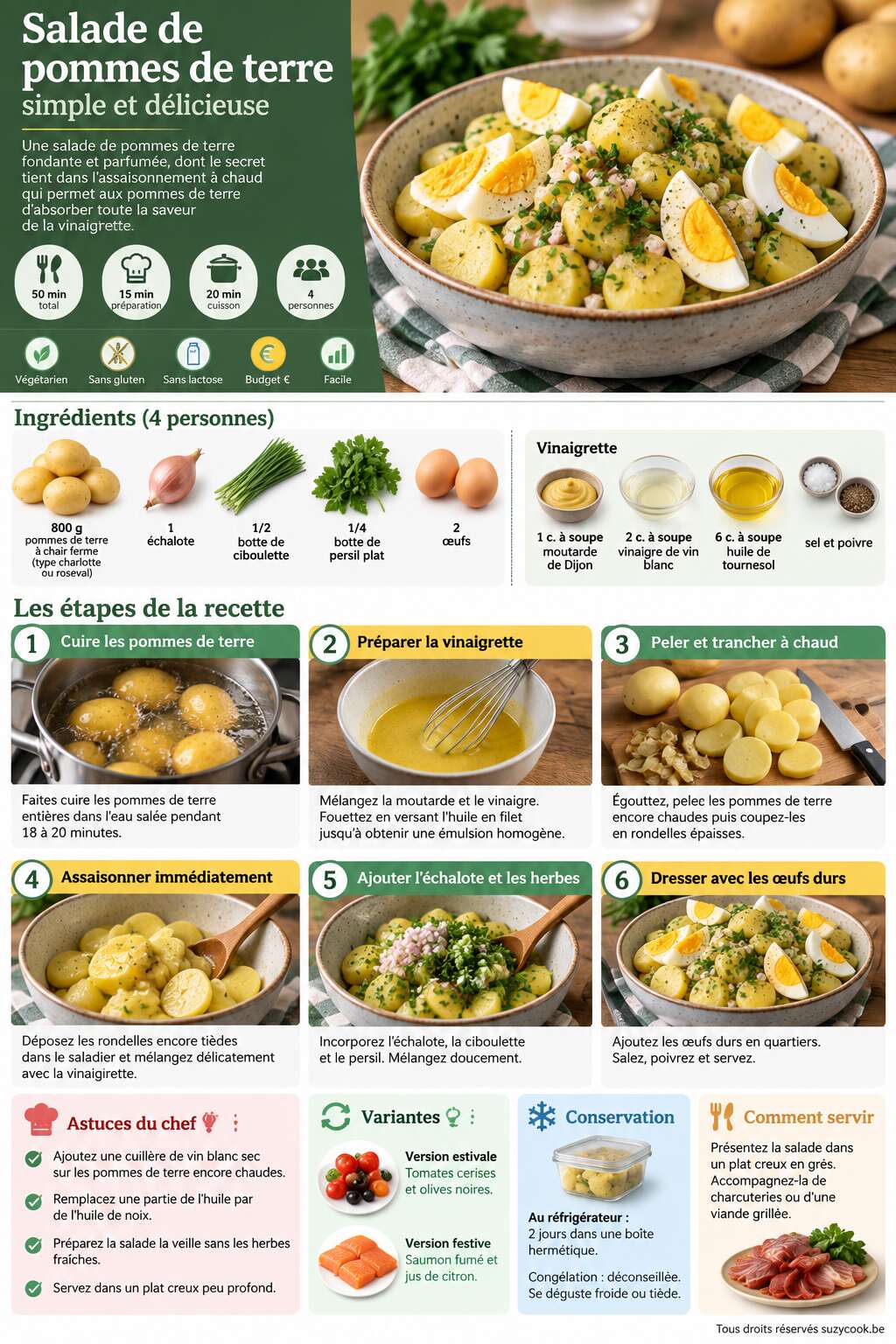 Fiche recette Salade de pommes de terre simple et d&eacute;licieuse