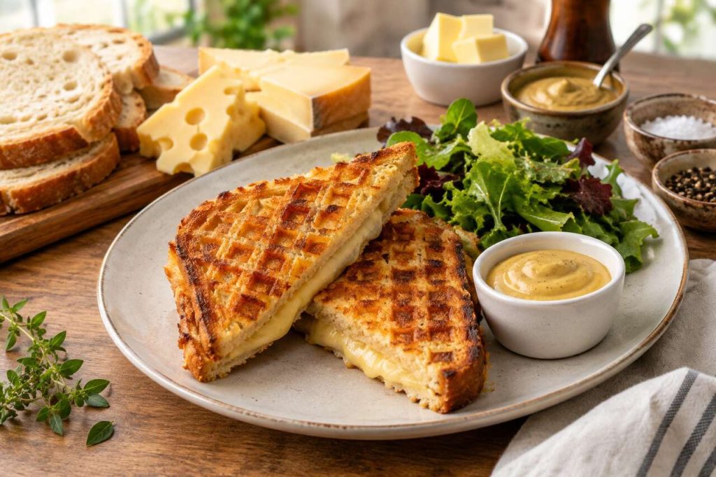 Simple et délicieux : grilled cheese gaufré