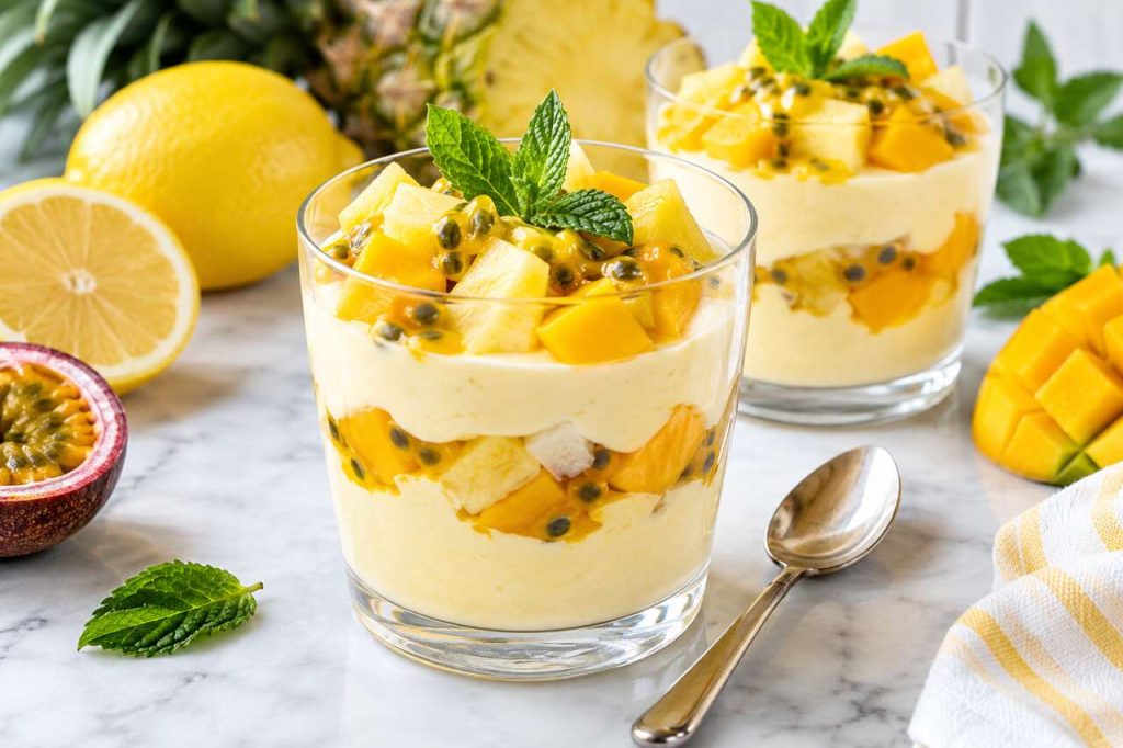 Crème citronnée aux fruits exotiques : recette simple