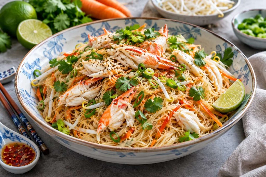 Vermicelles sautés au crabe : recette simple et délicieuse