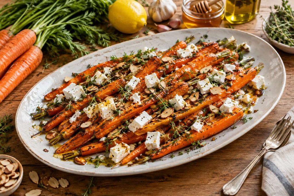Carottes confites et feta marinée : recette simple et savoureuse