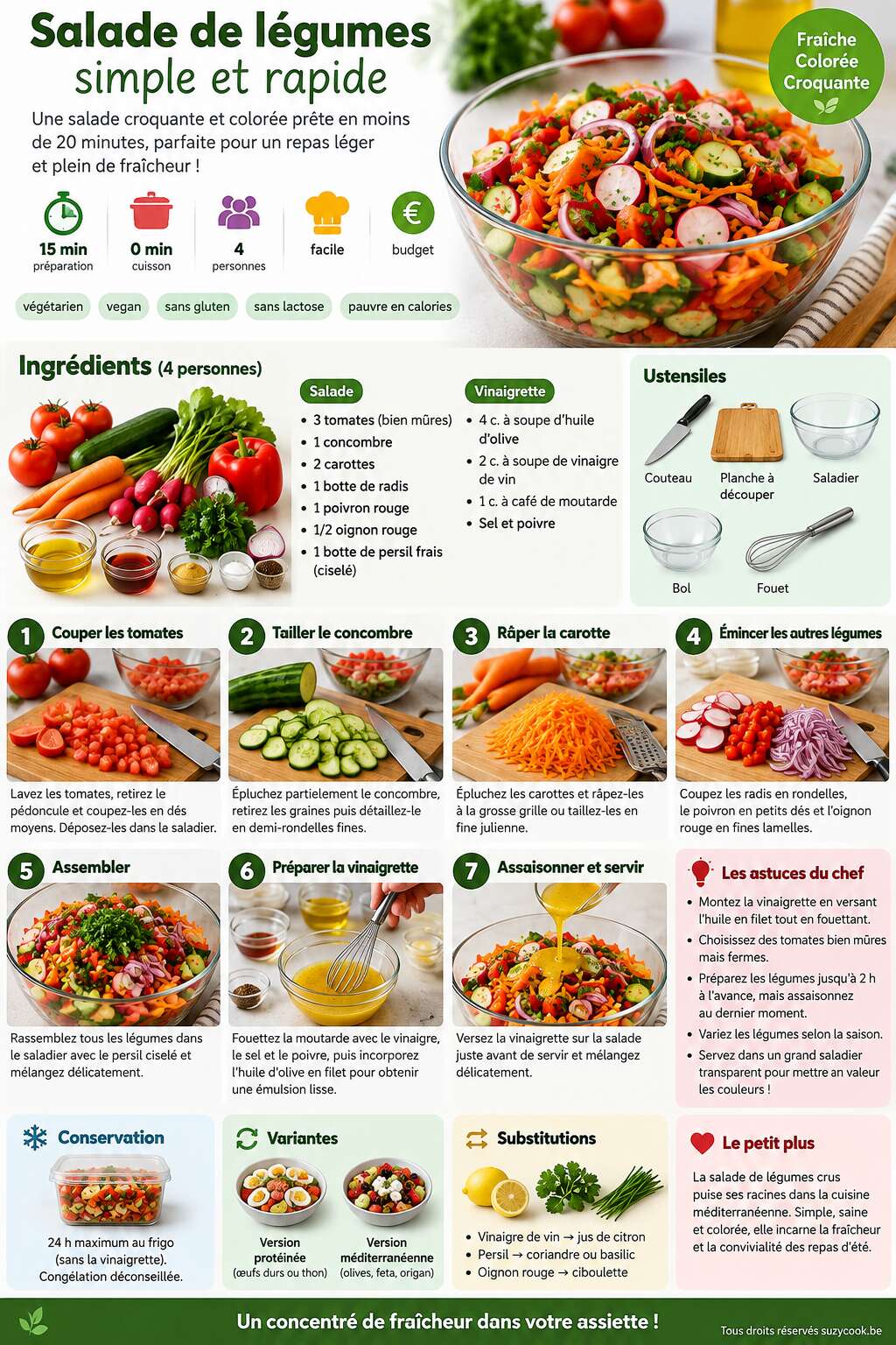 Fiche recette Salade de légumes simple et rapide Fiche recette Salade de légumes simple et rapide