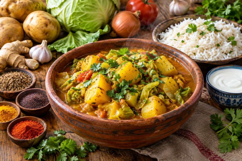 Curry de pommes de terre et chou vert : recette simple et savoureuse
